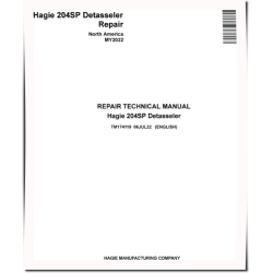 204SP (MY2022) Self-Propelled Detasselers (North America) Repair Technical Manual (TM174119)
