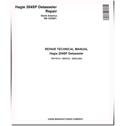 204SP (SN from 023001) Self-Propelled Detasselers (North America) Repair Technical Manual (TM179119)