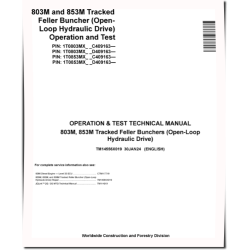 803M, 853M (Open Loop Hydraulic Drive) Tracked Feller Bunchers (SN. from C/D 409163) Operation and Test Manual (TM14556X019)