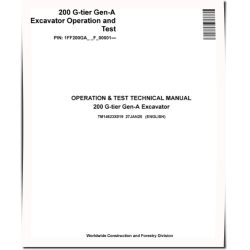 200G (SN from F_ 00001) Crawler Excavators Operation and Test Manual (TM14623X019)