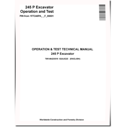 245P (SN from F_ 00001) Crawler Excavators Operation and Test Manual (TM14642X019)