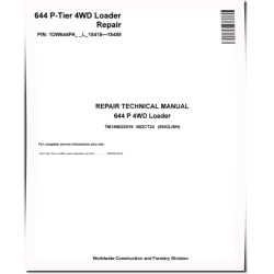 644P (SN: 15418-18489) 4WD Wheeled Loaders Repair Manual (TM14662X019)