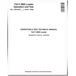 724P (SN: 15418-18489) 4WD Wheeled Loaders Operation and Test Manual (TM14663X019)
