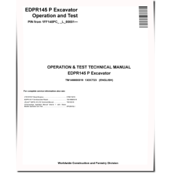 EDPR145P (SN from L_ 00001) Crawler Excavators Operation and Test Manual (TM14665X019)