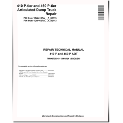 410P and 460P (SN. from F_ 06113) Articulated Dump Trucks Repair Manual (TM14673X019)