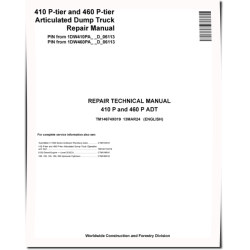 410P and 460P (SN. from D_ 06113) Articulated Dump Trucks Repair Manual (TM14674X019)