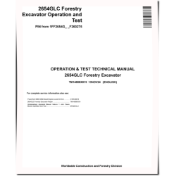 2654GLC (SN from F260275) Forestry Excavators Operation and Test Manual (TM14808X019)