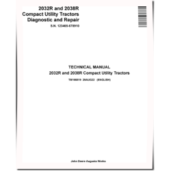 2032R and 2038R Compact Utility Tractors Technical Manual (TM166819)
