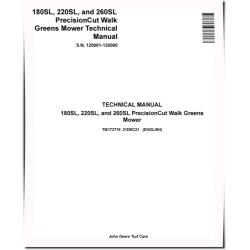 PrecisionCut 180SL, 220SL and 260SL Walk Greens Mowers (SN: 120001-130000) Technical Manual (TM173719)
