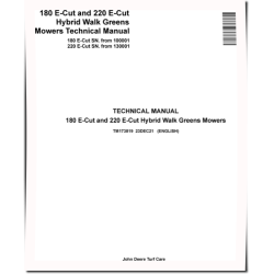 180 E-Cut (SN from 100001) and 220 E-Cut (SN from 130001) Hybrid Walk Greens Mowers Technical Manual (TM173819)