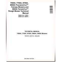 PrecisionCut 7500A, 7700A, 8700A, 8900A Fairway Mowers and TerrainCut 8800A Rough Mowers Technical Manual (TM185119)